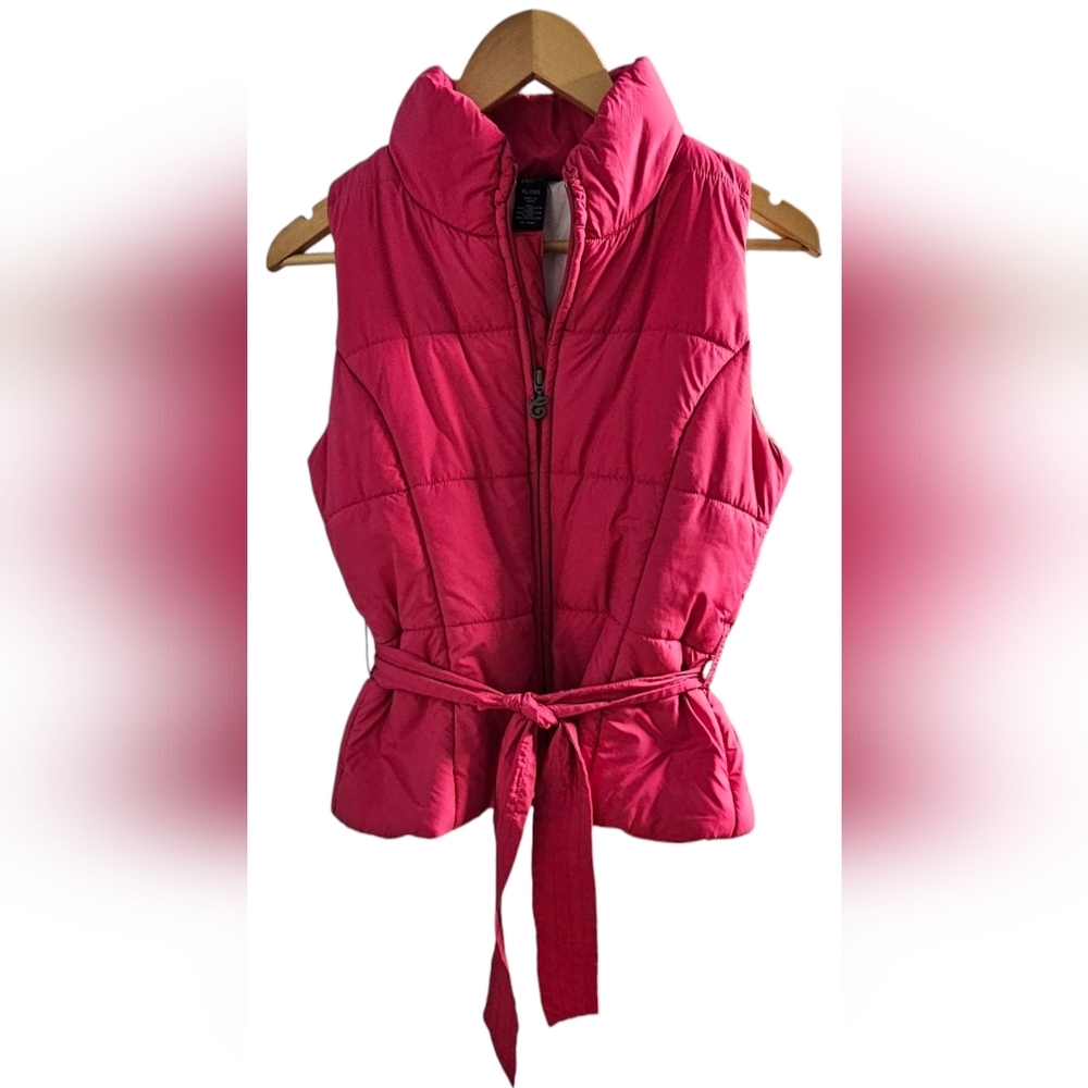Chaps - Girls Pink Puffer Vest Belt Included​